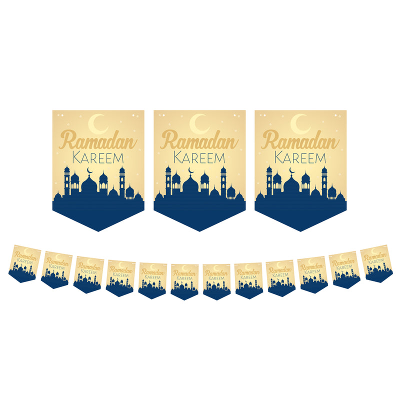 Ramadan Kareem Mosque Silhouette Card Bunting - 3 meters