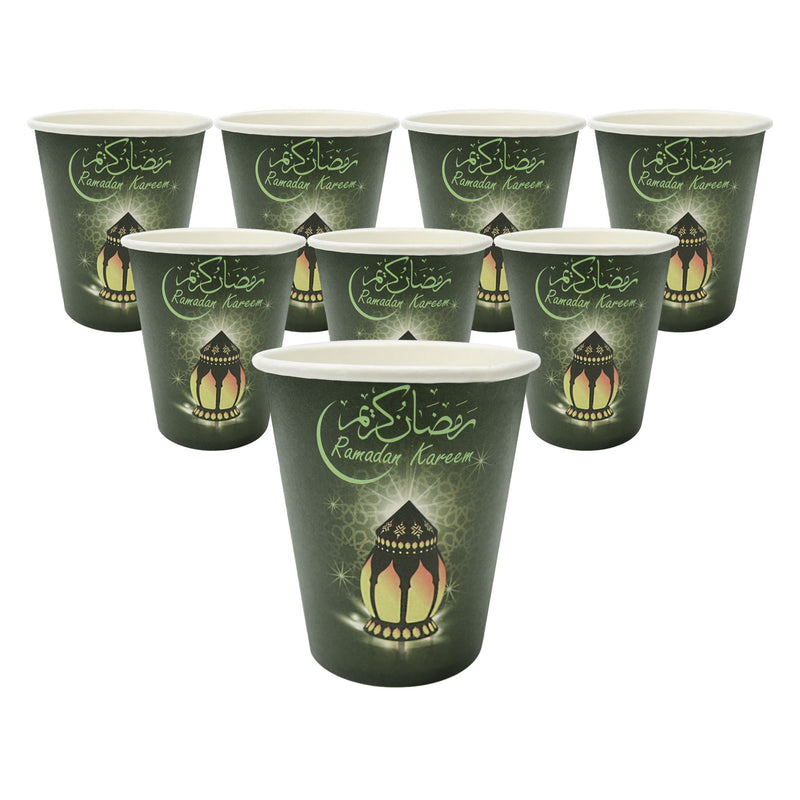 Black & Green 'Ramadan Kareem' Party Paper Cups (10 Pack)