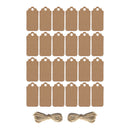 Pack of 24 Plain Rustic Eid Gift Labels with Twine