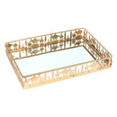 Golden Metal & Mirror Eid & Ramadan Large Rectangle Serving Tray(757-1)