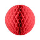 Pack of 2 Red Paper Hanging Honeycomb Sphere Balls Eid Party Decoration