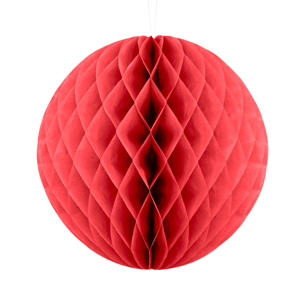 Red Paper Hanging Honeycomb Sphere Balls Eid Party Decoration