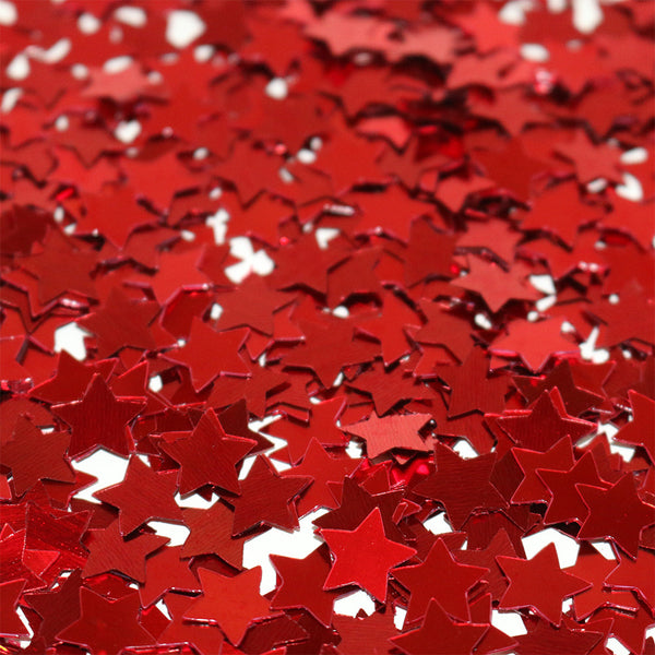 Red Metallic Star Shaped Eid Table Confetti