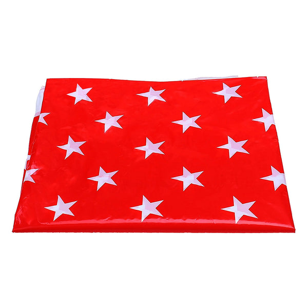 Red & White Star Pattern Eid Party Plastic Table Cover