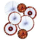 Set of 6 Rose Gold Eid & Ramadan Hanging Concertina Fan Decorations