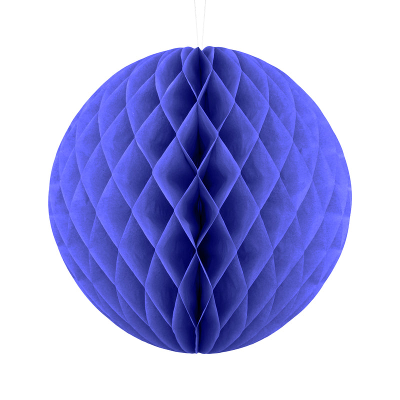 Pack of 2 Blue Paper Hanging Honeycomb Sphere Balls Eid Party Decoration