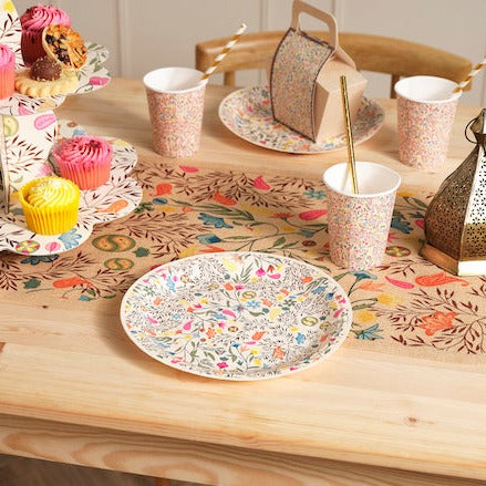 South Asia Paisley Pattern Disposable Paper Plate & Cup Set
