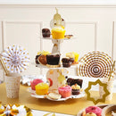 3-Tier White & Gold Moon & Star Cardboard Serving Stand