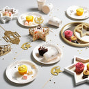 White & Gold 'Geometric Lantern' Disposable Paper Plate & Cup Set