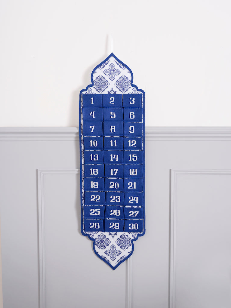 Blue Ramadan Calendar, Bunting & Balloons Decoration Set