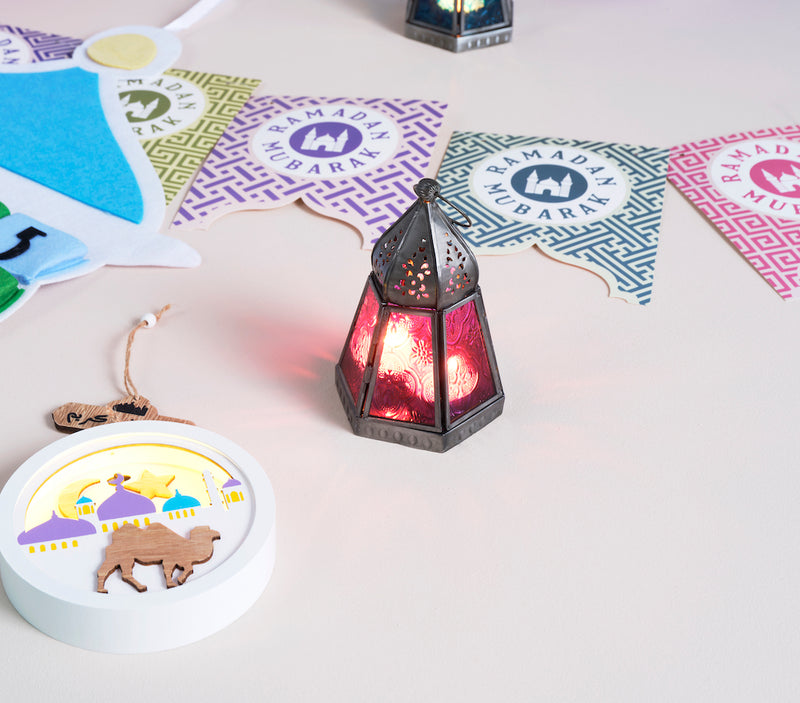 Pastel Ramadan Calendar, Bunting, & Paper Lanterns Decoration Set