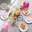 White & Colourful 'Hanging Lantern' Disposable Paper Plate & Cup Set