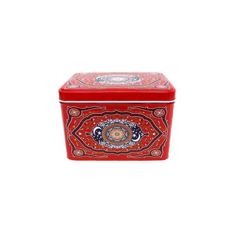 Set of 5 Red Moon & Star Rectangle Small & Large Treat Tins