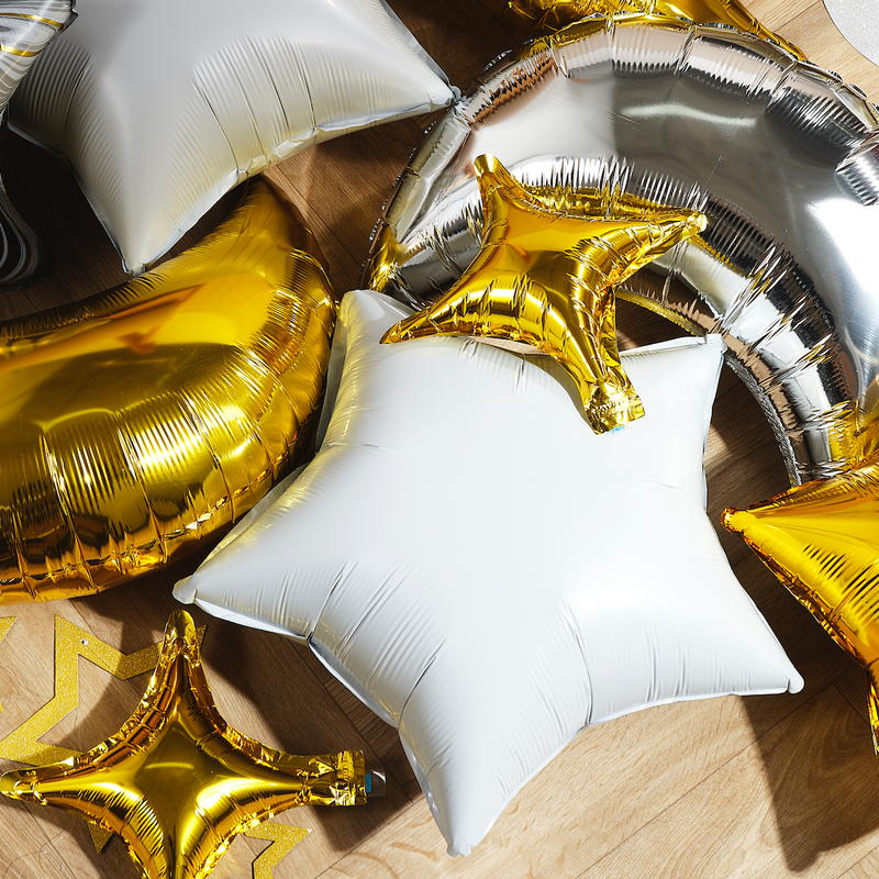Pack of 2 Matte Grey Star Eid & Ramadan Foil Balloon (45cm)