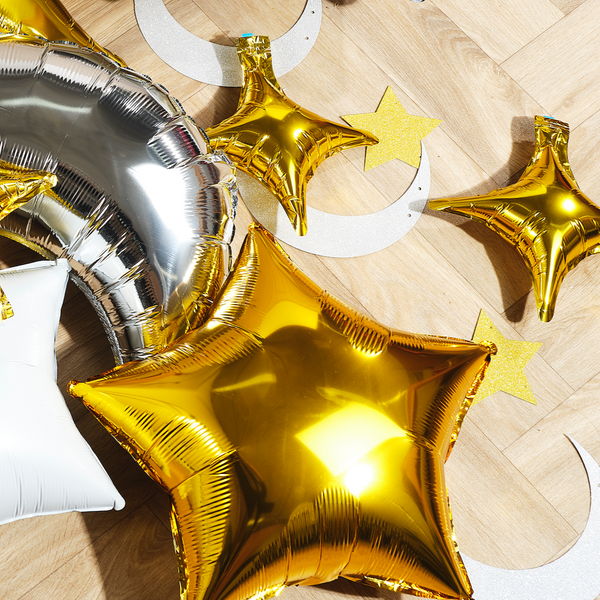 Pack of 2 Gold Star Eid & Ramadan Foil Balloon (45cm)