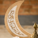 Natural Wooden Moon Ramadan Kareem Table Centre Decoration