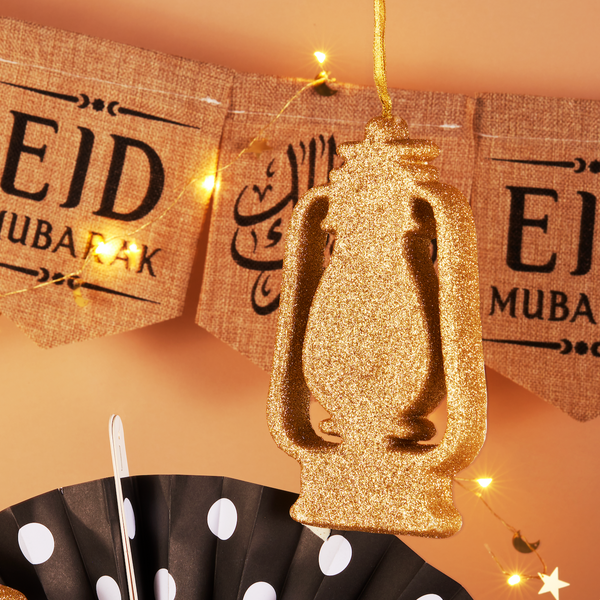 Gold Glitter Foam Lantern Eid & Ramadan Hanging Decorations