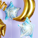 Pack of 2 Blue Marble Star Eid & Ramadan Foil Balloon (45cm)