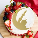 Metallic Gold Crescent Moon & Mosque Eid & Ramadan Cake Topper