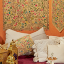 South Asia Paisley Pattern Hessian Table Runner/Throw - 1.55m