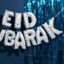 Metallic Blue Foil Tinsel Curtain Backdrop Decoration