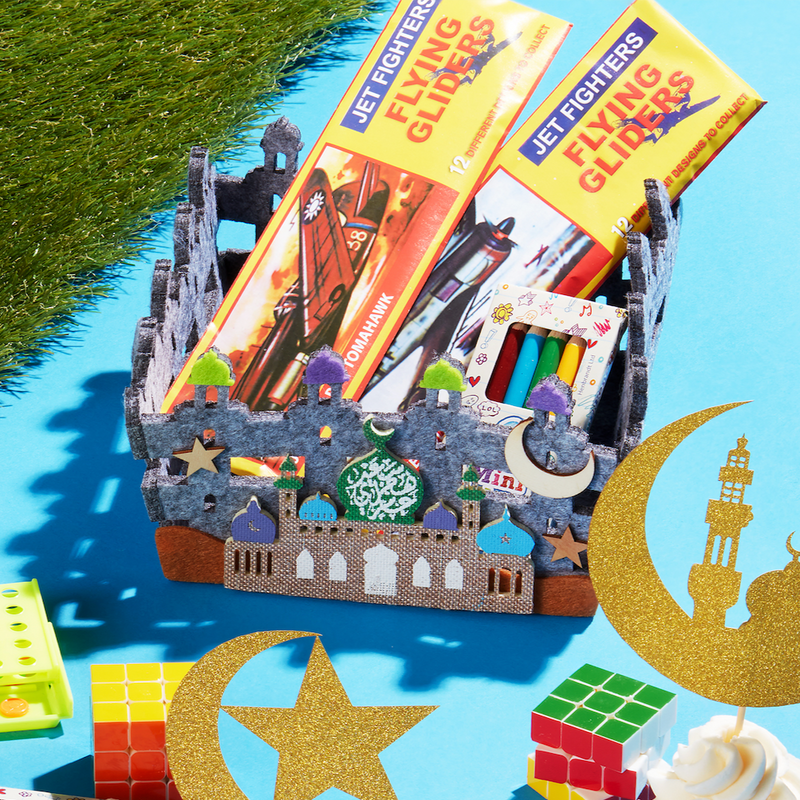Grey Felt Moon, Star & Mosque Gift Baskets (Pack of 2)