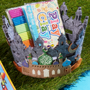 Grey Felt Moon, Star & Mosque Gift Crown Shaped Baskets