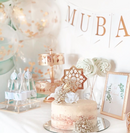 Shiny Gold Plastic Islamic Geometric Gold Cake Topper