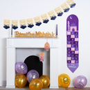 Purple Ramadan Calendar, Bunting & Balloons Decorations Set