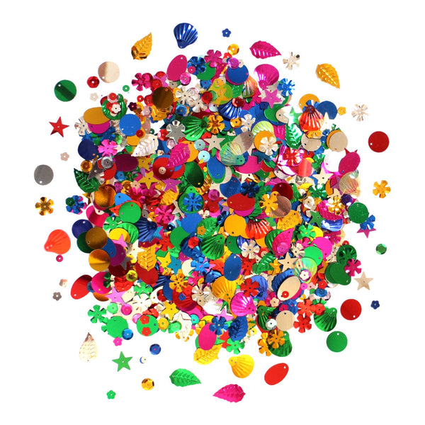 Assorted Multicolour Sequins & Spangles Eid Arts & Crafts - 100g Pack