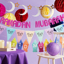 Pink Glitter Letter Ramadan Mubarak Hanging Bunting Decoration - 2 meters