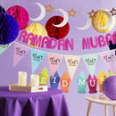 Pack of 2 Yellow Paper Hanging Honeycomb Sphere Balls Eid Party Decoration