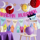 Pack of 2 Red Paper Hanging Honeycomb Sphere Balls Eid Party Decoration