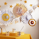 Metallic Gold Calligraphy Eid Paper Dovetail Triangle Bunting - 2 meters