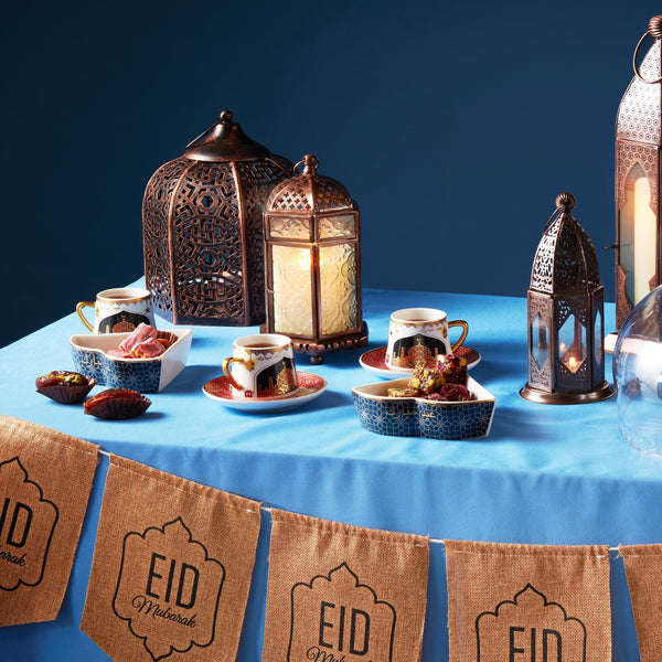 Eid Mubarak Lantern Hessian Bunting - 2 meters