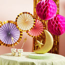 Pack of 2 Pink Paper Hanging Honeycomb Sphere Balls Eid Party Decoration