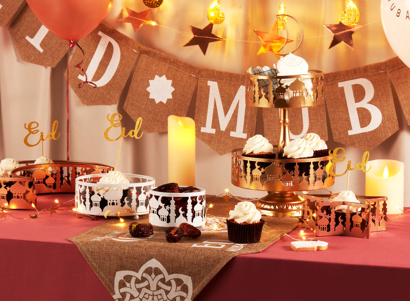 Copper/Bronze Metal Eid/Ramadan Moon & Star Food Serving Tins