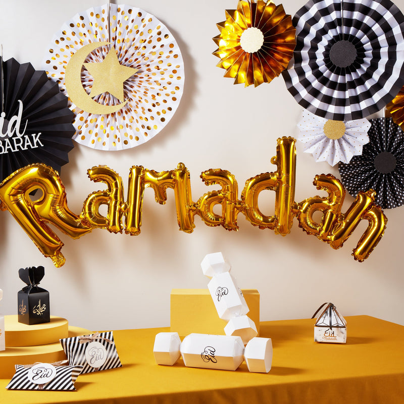 Gold 'Ramadan' Joined Foil Letter Balloon (132x32cm)
