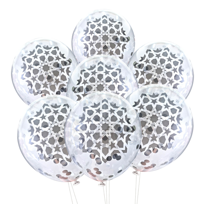 Geometric Hessian 'Eid Mubarak' Bunting, Scroll & Balloons Set (Set 22-6)