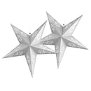 Pack of 2 Large Silver Paper Hanging Star Eid & Ramadan Decoration