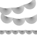 Silver Paper Hanging Half-Fan Garland Eid Party Decoration - 3 Metre