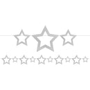 Silver Glitter Cutout Stars Bunting - 2 meters