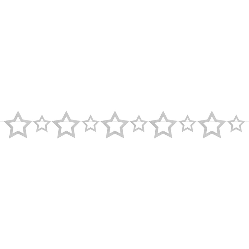 Gold Glitter Ramadan Mubarak Letters, Gold/Silver Moon & Star 4-Piece Bunting Decoration Set