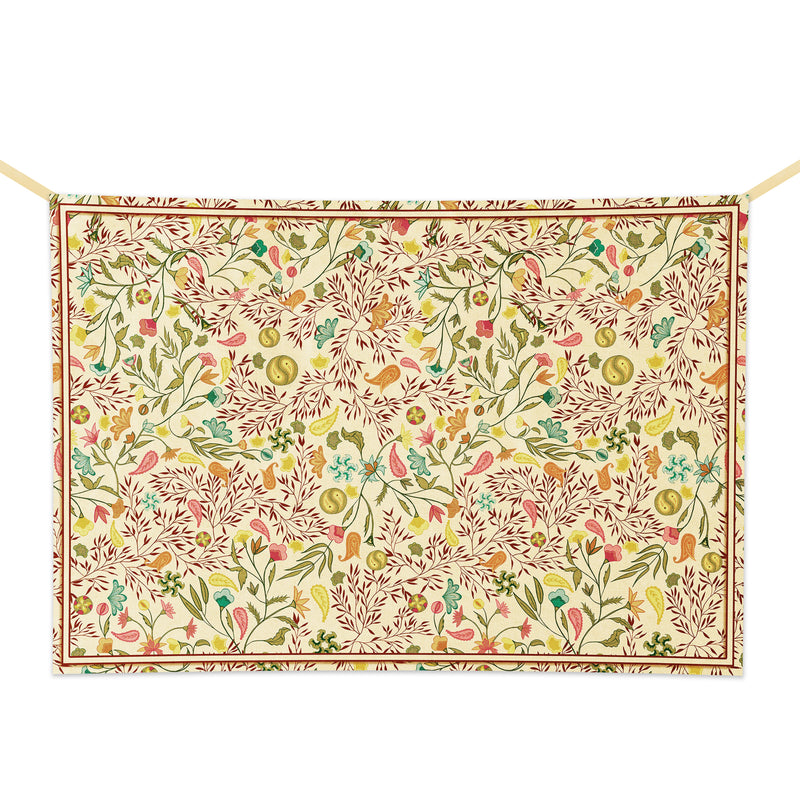 South Asia Paisley Pattern Burlap Hanging Backdrop (142cm x 98.5cm)