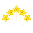 Pack of 100 Yellow Paper Flower Cocktail Sticks