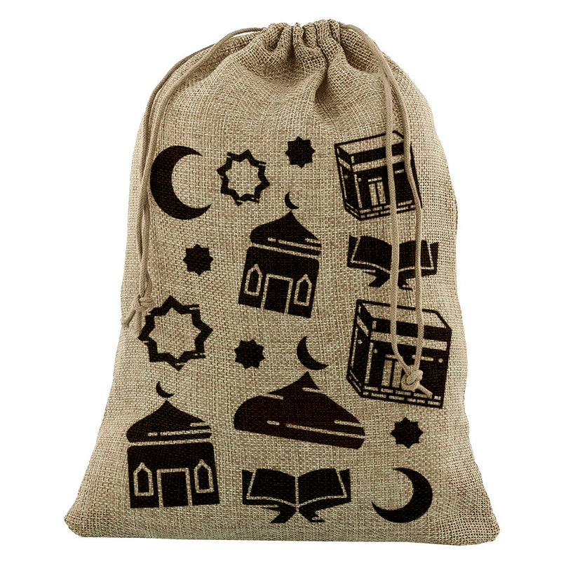 Extra Large Islamic Symbol Hessian Eid Gift Sack (90x60cm)