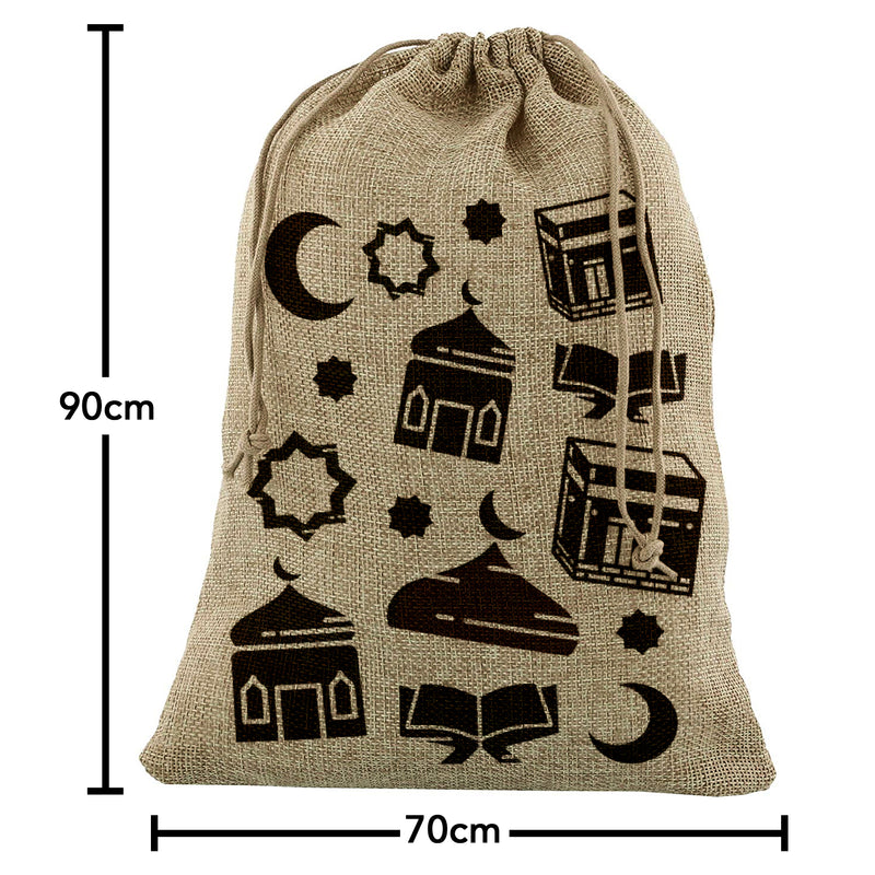 Extra Large Islamic Symbol Hessian Eid Gift Sack (90x60cm)