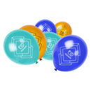 Gold, Teal & Royal Blue Eid Mubarak Latex Party Balloons (15 Pack)