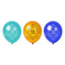 Gold, Teal & Royal Blue Eid Mubarak Latex Party Balloons (15 Pack)