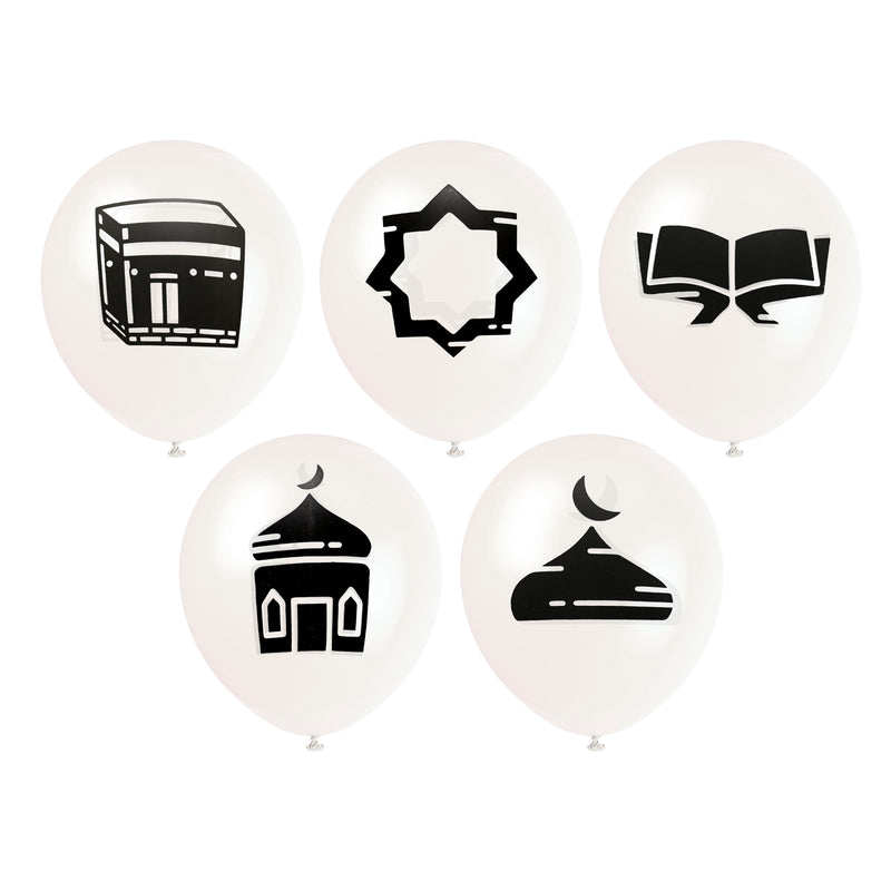 White Islamic Symbol Balloons (15 Pack)